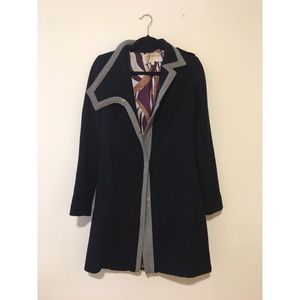 Warm stylish black coat by Lauren Moffat